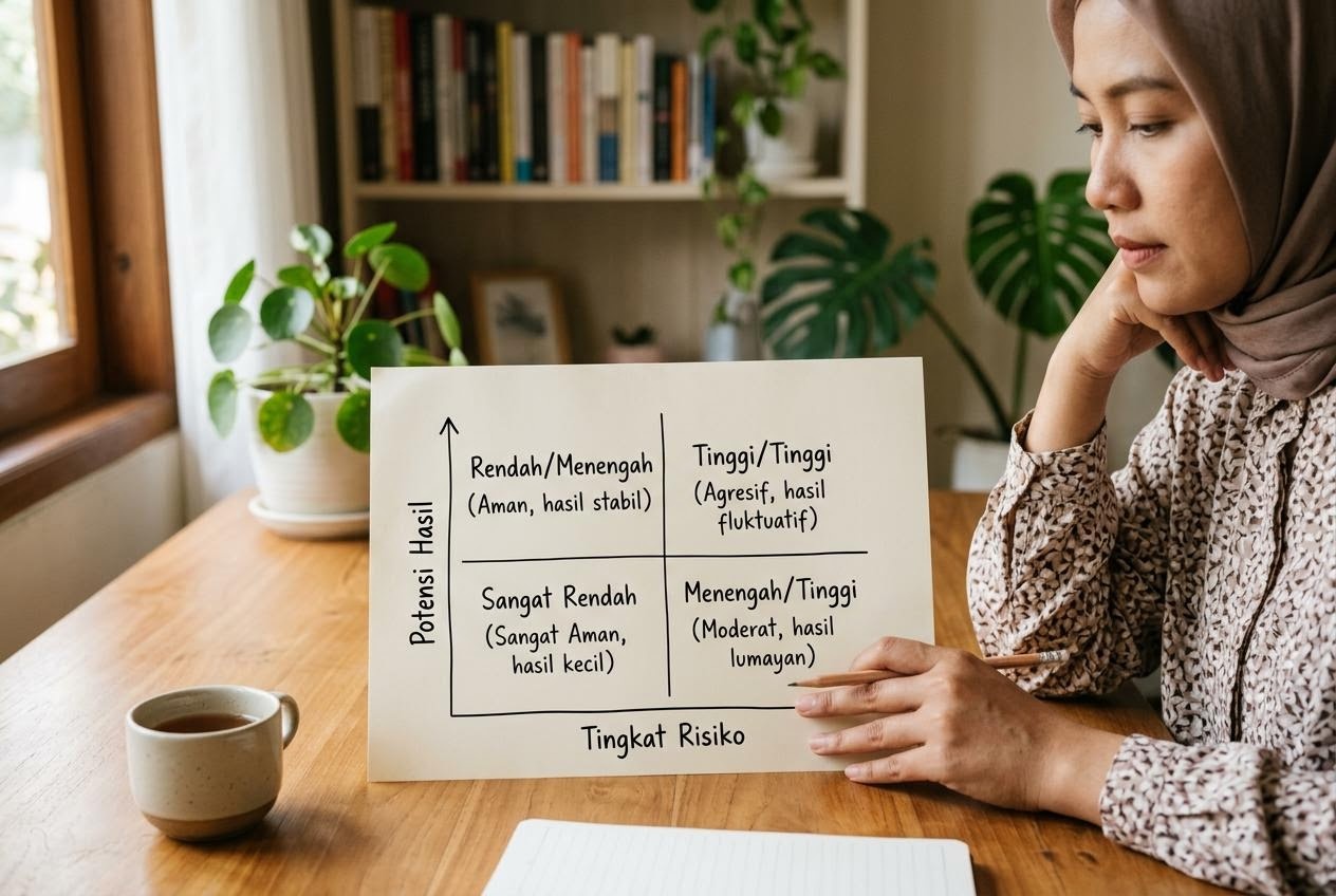 Matriks risiko investasi dalam diagram kertas