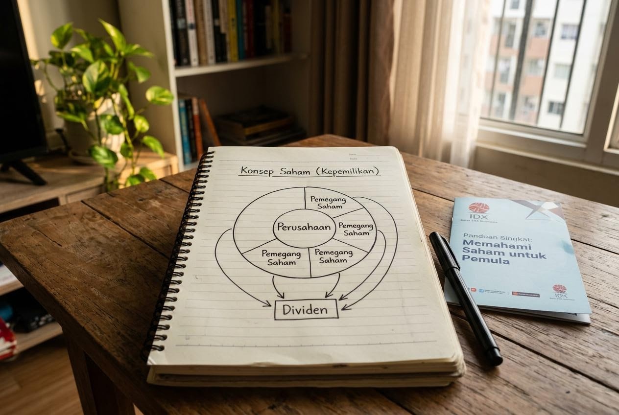 Diagram kepemilikan saham di buku catatan